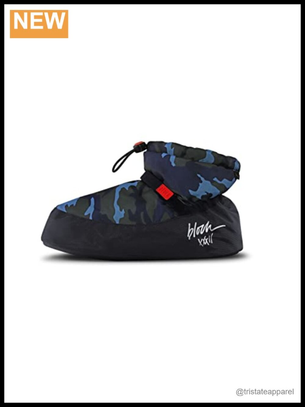 Ankle Warm Up Boot Slipper with Cushioned Heel - Pull-On Nylon